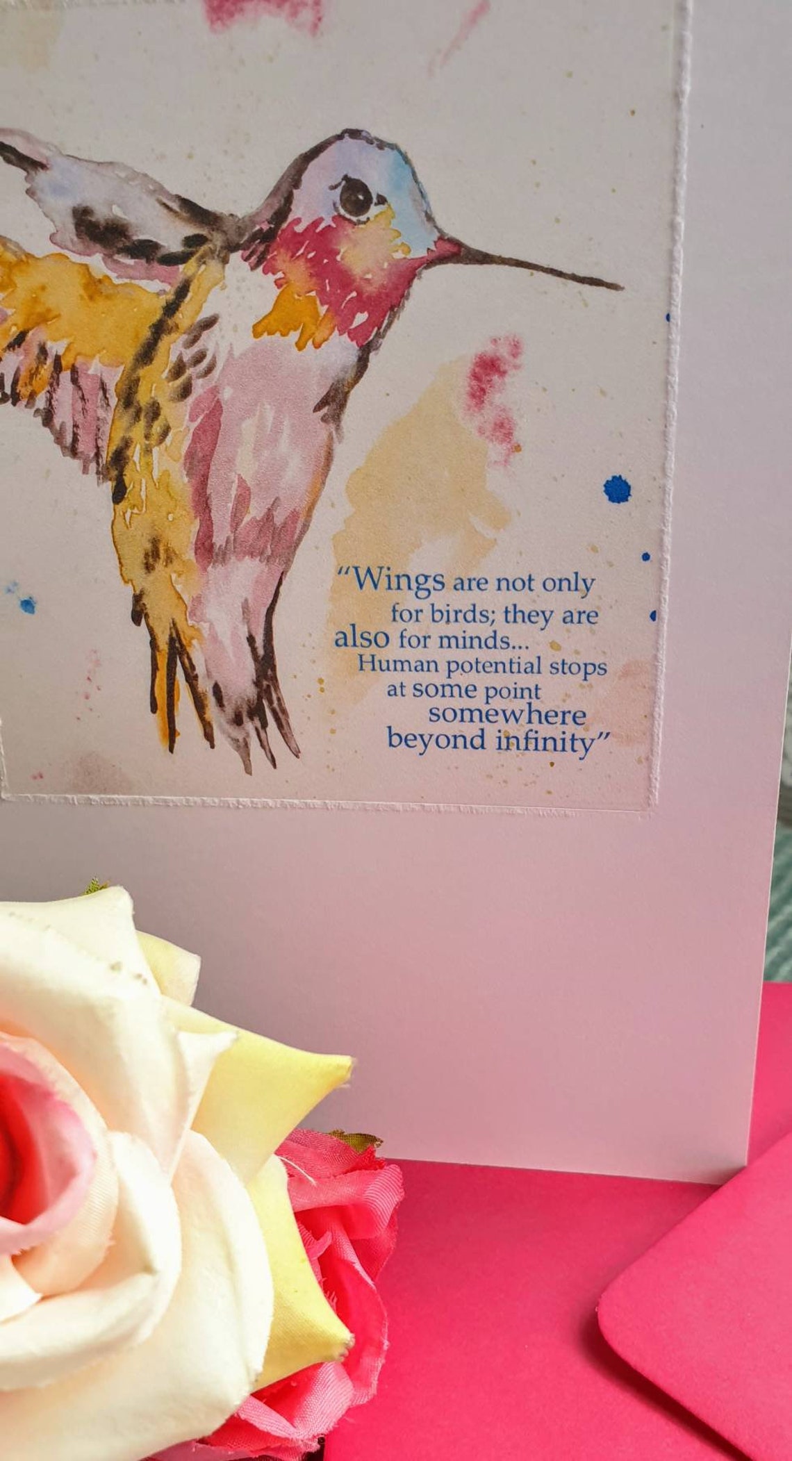 Hummingbird Card / Watercolour Hummingbird Card Etsy