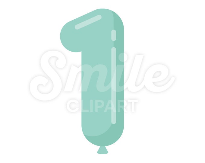 Number one birthday balloon first birthday one year vector illustration - 00053