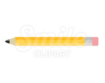 Yellow pencil with rubber tip vector illustration - 00004