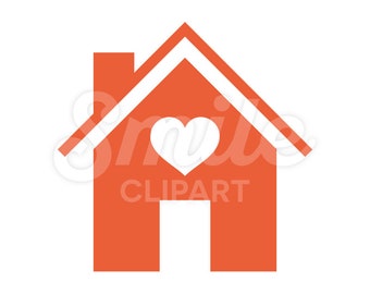 Home with heart red house vector illustration - 00039