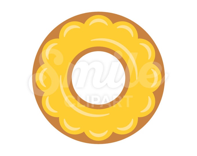 Donut with yellow frosting doughnut vector illustration - 00052
