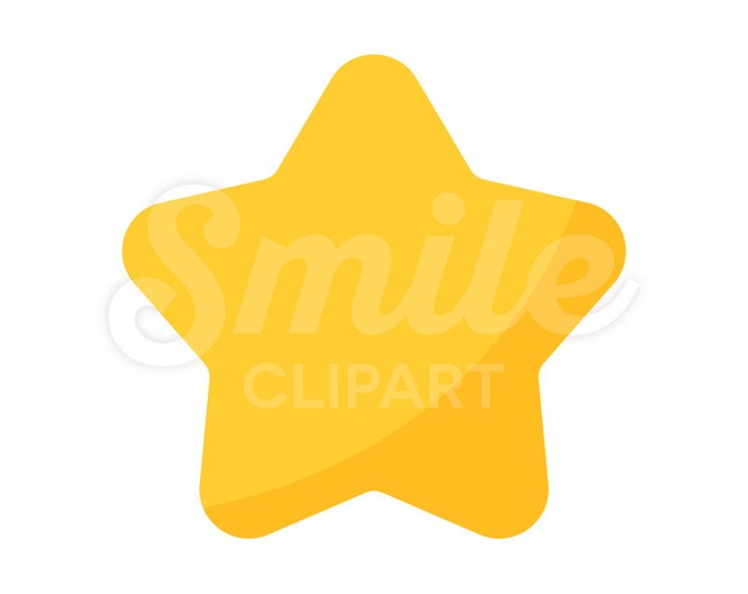 Chubby star rounded tip yellow celestial vector illustration - 00044