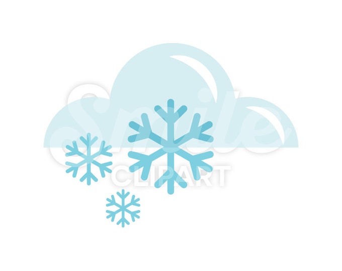 Snow weather snowy crystal snowflake cloud vector illustration - 00020