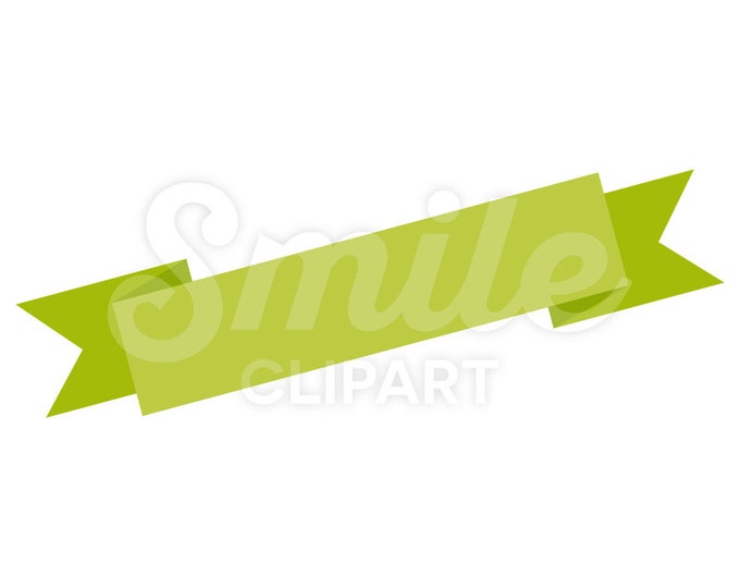 Green slanted ribbon banner vector illustration - 00042