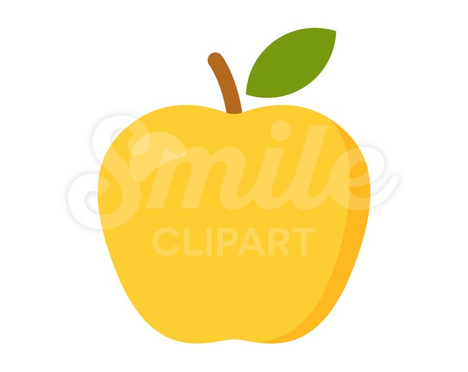 Yellow apple fruit vector illustration - 00047