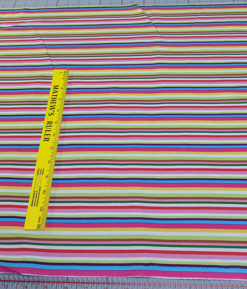 Rainbow Striped Cotton Fabric