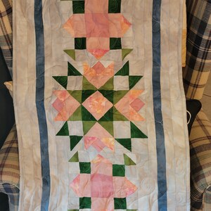 Geometric Pastel Table Topper, 40&quot; x 21&quot;