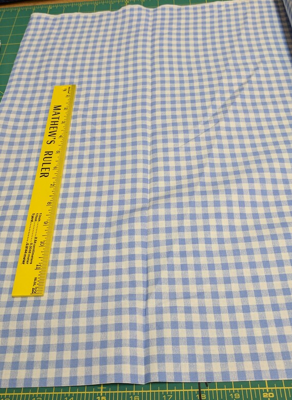 Checkmate Light Blue Checkered Fabric Etsy