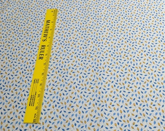 Penny's Dollhouse-Blue and Yellow Leaf Cotton Fabric designed by Darlene Zimmerman for Robert Kaufman