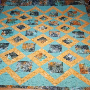 Batik Twin Sized Bed Quilt