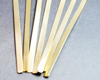 Tio 3/16" x 6" breda 18g röda mässingsarmbandsämnen - Handstämplingstillbehör, Smyckestillverkningstillbehör