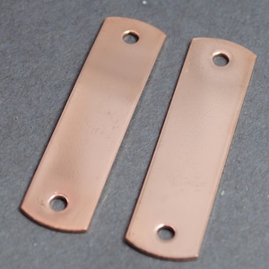 Ten Copper ID Tags - 1/2&quot; x 2&quot;- 20g Copper Stamping Blanks