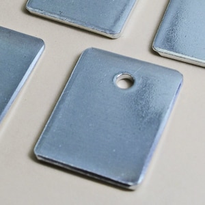 Five, Ten or Twenty - Five Mini Wide Aluminum Keychain Blanks - 3/4&quot; x 1&quot; - 14g, 1100 Food Safe Aluminum