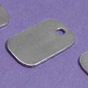 Ten Aluminum Small Tags - 1/2&quot; x 3/4&quot;- 18g Aluminum Stamping Blanks
