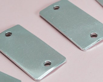 Twenty-five Wide Aluminum ID Tags - 3/4" x 1 1/2"- 14g Aluminum Stamping Blanks