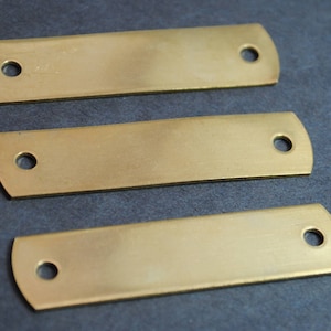 Fünfundzwanzig Messing-ID-Tags - 1/2 "x 2" - 20g Rotmessing Stanzrohlinge