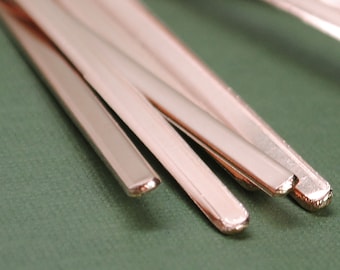 Ten 1/8" Copper 16g Bracelet Blanks - 1/8" x 6" Skinny Cuff Blanks For Hand Stamping