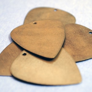 Twenty-five Antique Brass Guitar Pick Blanks - 20g Brass Guitar Pick Style Blanks