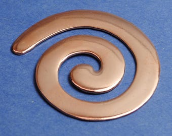 Ten Copper Spiral Blanks - 20g Copper - Handstamping Blanks