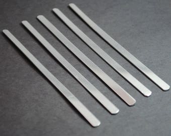 Ten 1/4" x 5" Tie Bar Blanks - 18g 3003 Aluminum - Handstamping Blanks, Jewelry Supplies