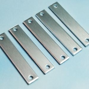 Ten Aluminum Unfinished Rectangle Tags - 1/4&quot; x 1 1/2&quot;- 18g Aluminum Stamping Blanks