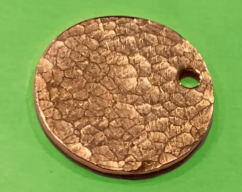 Ten 3/4" Hammered Copper Discs - 18g With Premade Hole - Pendants and Disc Blanks for Hand Stamped Jewelry