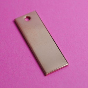 Five, Ten or Twenty - Five Extra Small Copper Keychain Blanks - 3/8&quot; x 1&quot; - 18g, Copper Tags