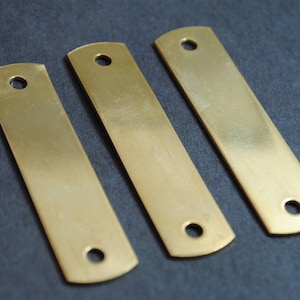 Fifty Brass ID Tags - 1/2&quot; x 2&quot;- 20g Red Brass Stamping Blanks