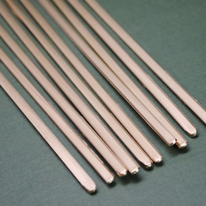 Ten 1/8&quot; Red Brass 16g Bracelet Blanks - 1/8&quot; x 6&quot; Skinny Cuff Blanks For Hand Stamping