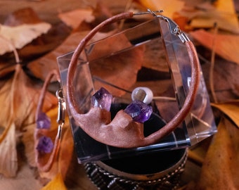 Amethyst Hoop Earrings