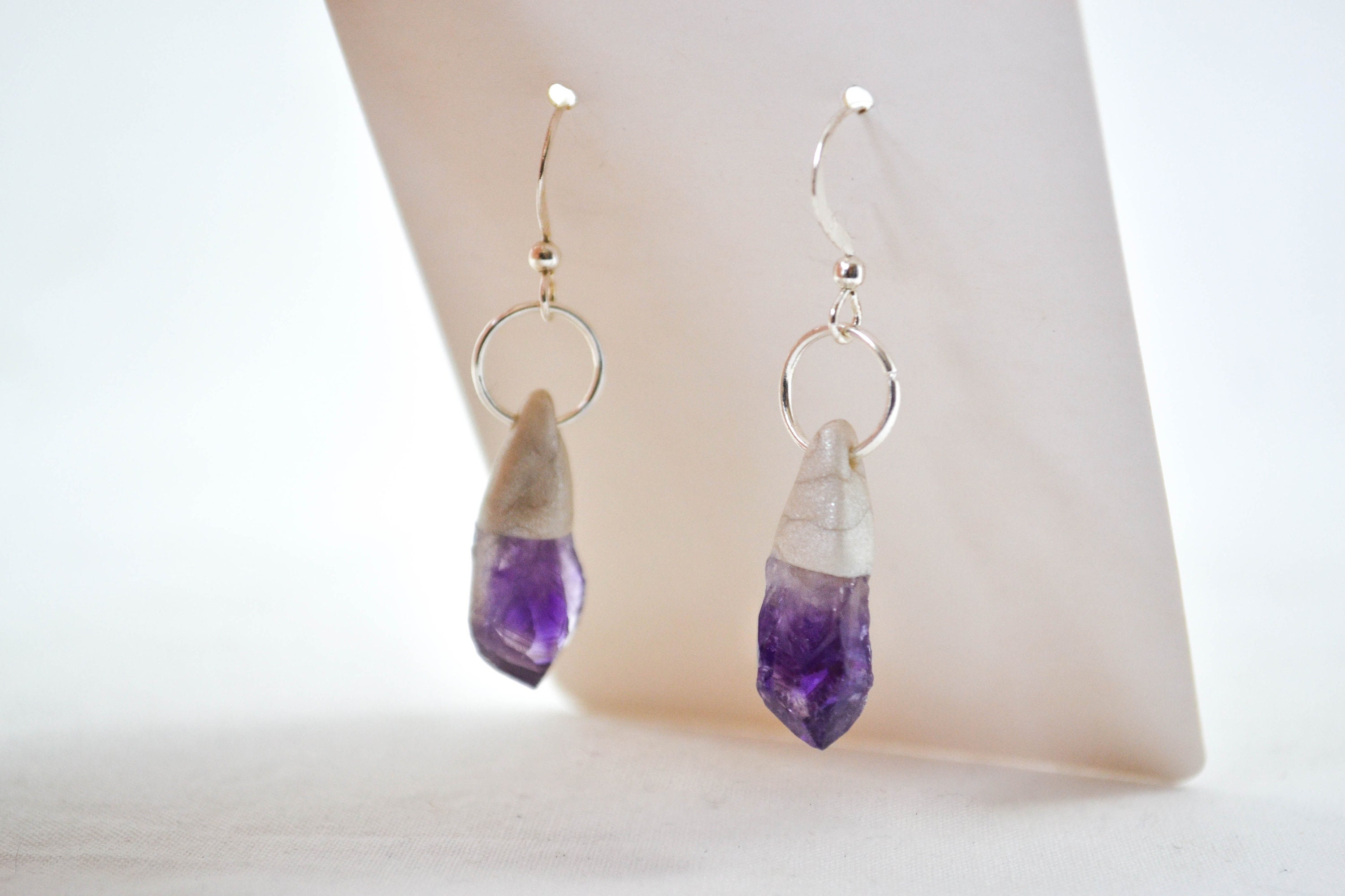 Amethyst Crystal Earrings Everyday Earrings Etsy