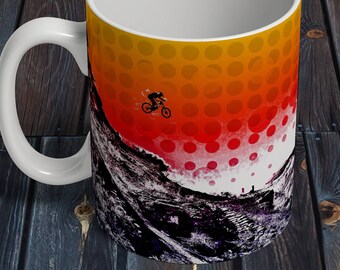 Mountain Bike Art Coffee Mug: Utah Biker Gift