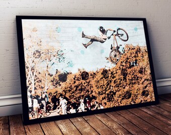Mountain Bike Jump Art Print: Santa Cruz, California