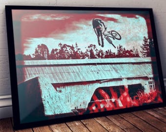 Framed Mountain Bike Art Print, Santa Cruz Slopestyle