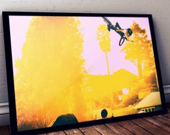 Brett Rheeder Mountainbike Inramad konsttryck, Sportposter