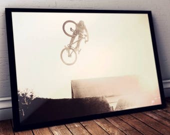 Mountain Bike Jump Art Print, Sports Poster, Santa Cruz
