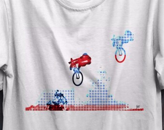 Mountain Bike Art T-Shirt: Colorful MTB Design, MTB Gift