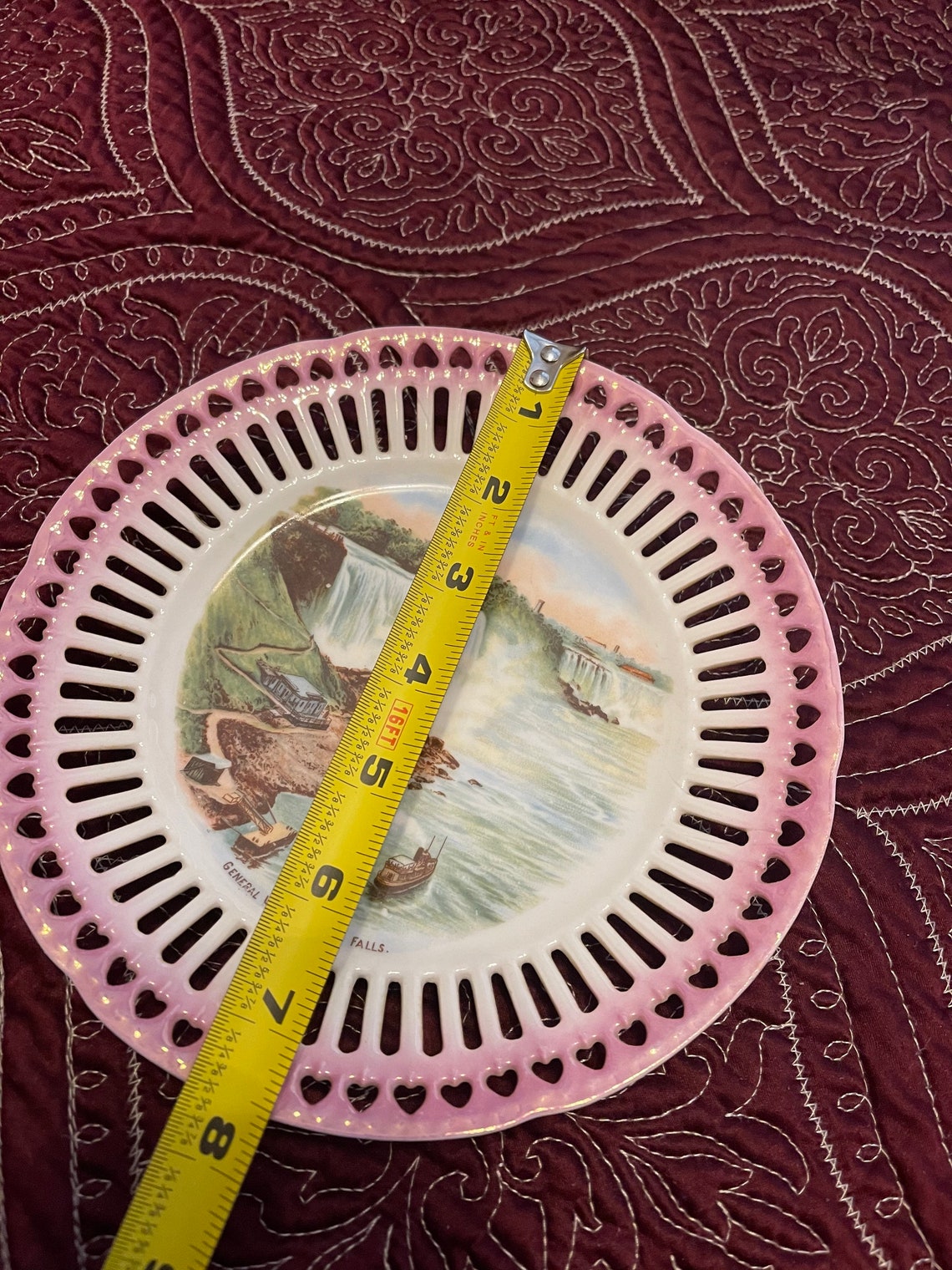 Vintage Niagara Falls Travel Plate With Laced Rim Etsy