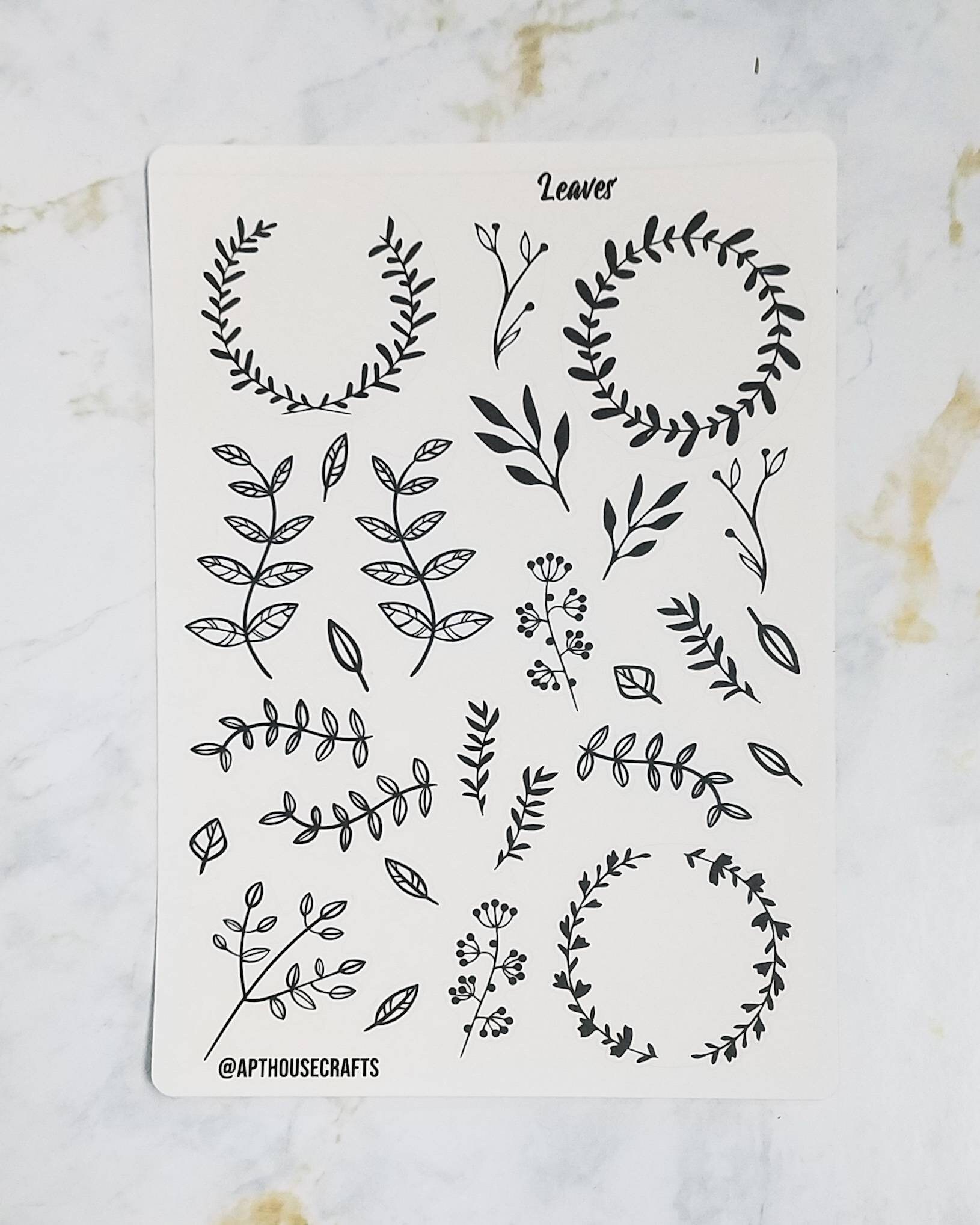 Leaves and Vines Decor Sticker Sheet vines and wreaths Etsy