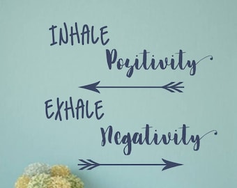 Inhale Exhale wall decal, breathe wall decal, yoga wall art
