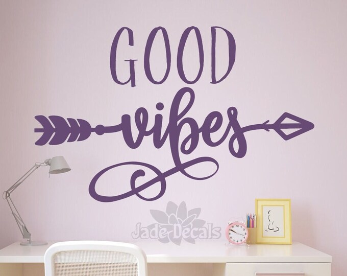 Good vibes, wall decal, good vibes only, positive vibes, laptop decal, computer decal, macbook decal, good vibe tribe