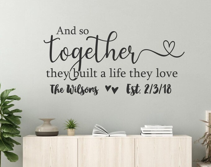Personalized Wedding Gift Decal, Master Bedroom Wall Decor