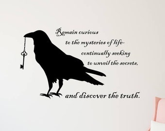 Black Raven wall decor, wall decal // gift for raven lover