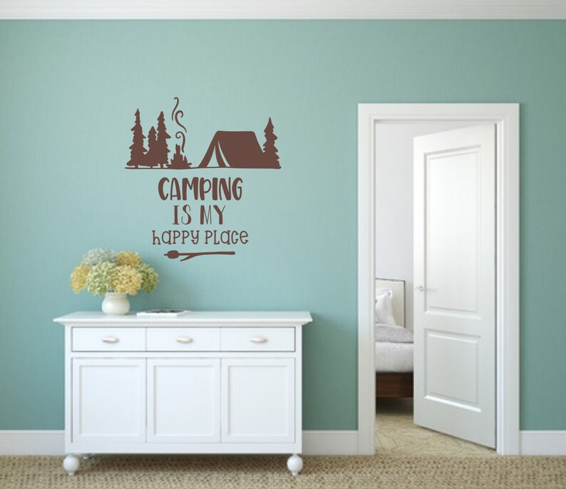 HAPPY PLACE CAMPING Vinyl Decal Sticker E HAPPY PLACE CAMPING Vinyl Decal Sticker E