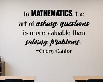 Georg Cantor, Math Quote Wall Decal | Vinyl Classroom Decor, Teacher Gift, Custom Colors, Multiple Sizes