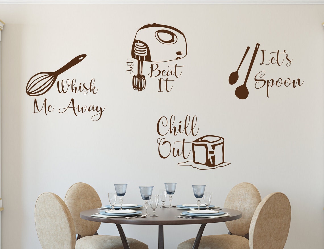 Kitchen Wall Decals Kitchen Utensil Art Lets Spoon Decal | Etsy
