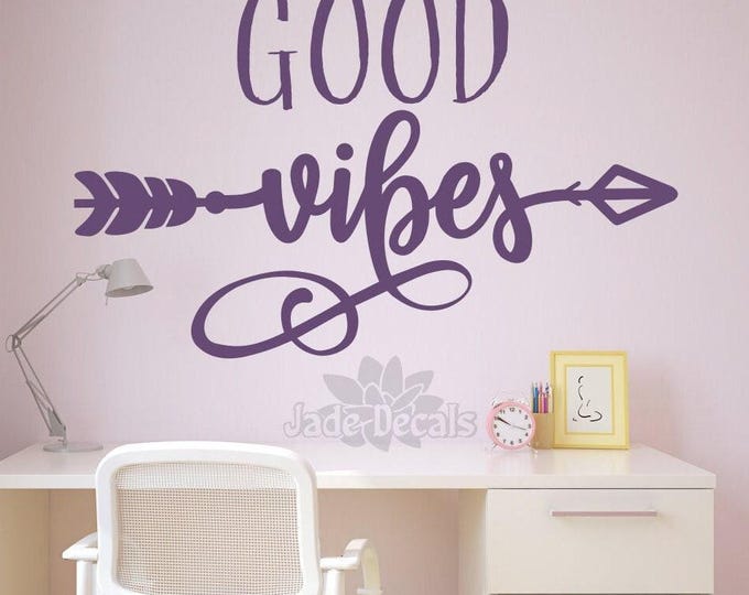 Good vibes, wall decal, good vibes only, positive vibes, laptop decal, computer decal, macbook decal, good vibe tribe