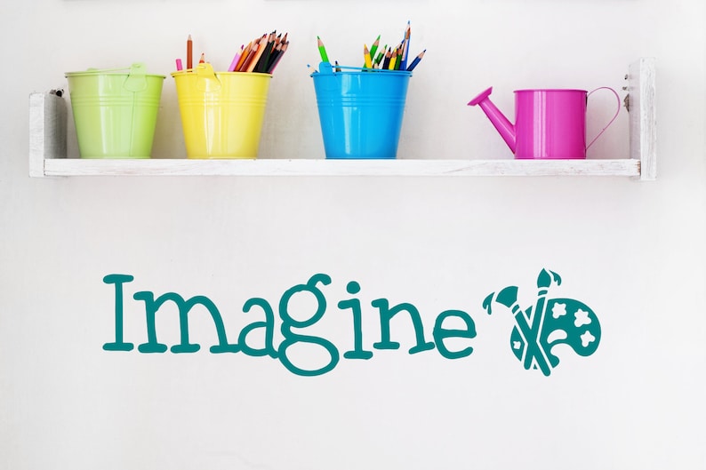 imagine wall decal artist decal imagine wall art imagine | etsy