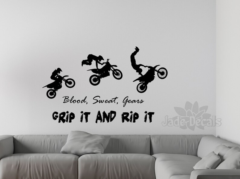 Motocross Wall Art Vinyl Decal Motorcycle Motocross Gift Etsy