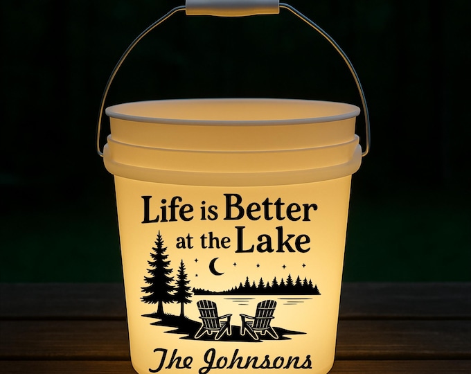 Personalized Lake Life RV Decal: Adirondack Chairs Camper Decor